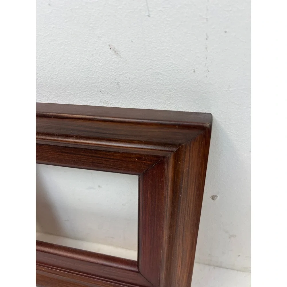 Traditional Wood Picture Frame Pair Dark Brown Fits 4.5x5.5 Set of 2 vintage art